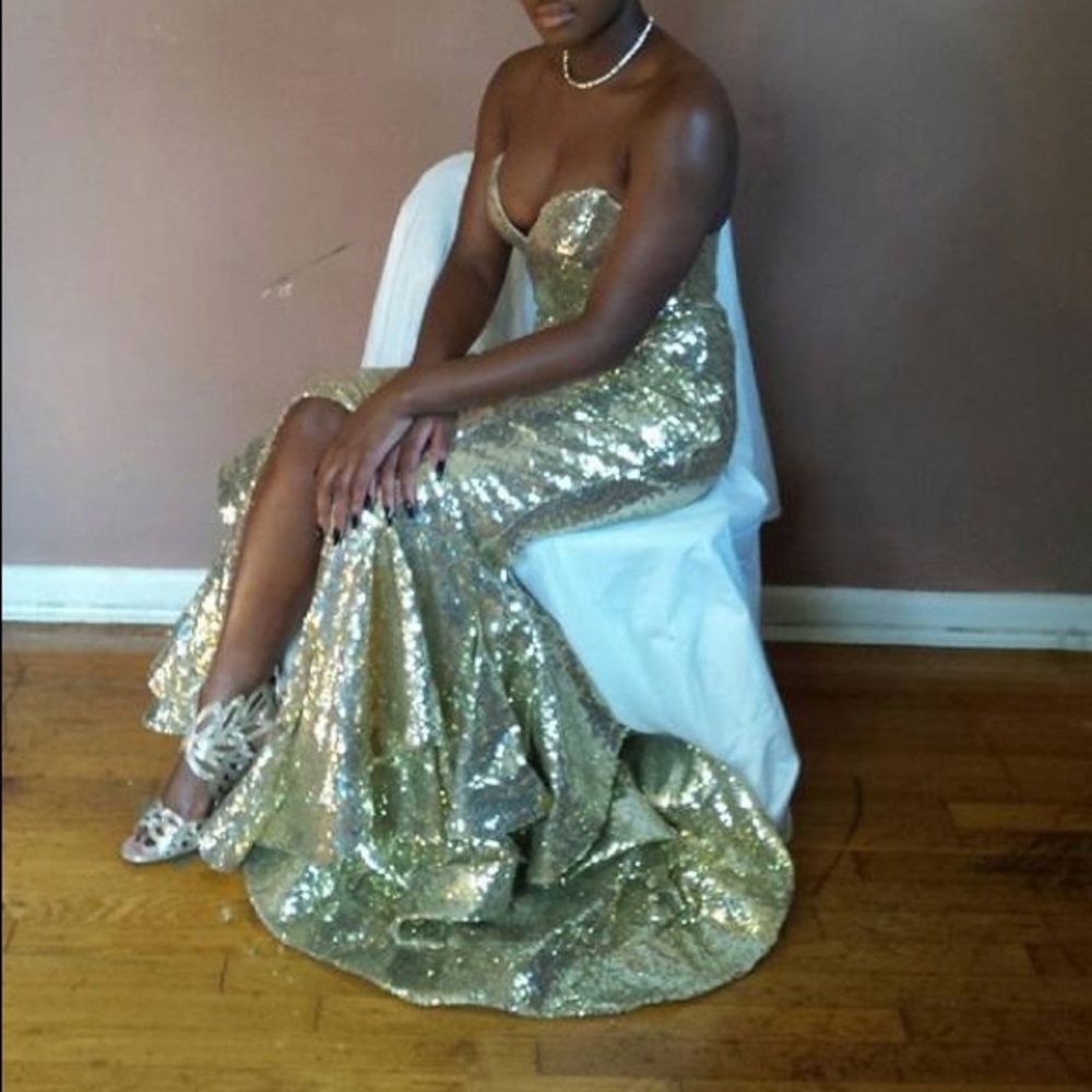 Gold sequence dress